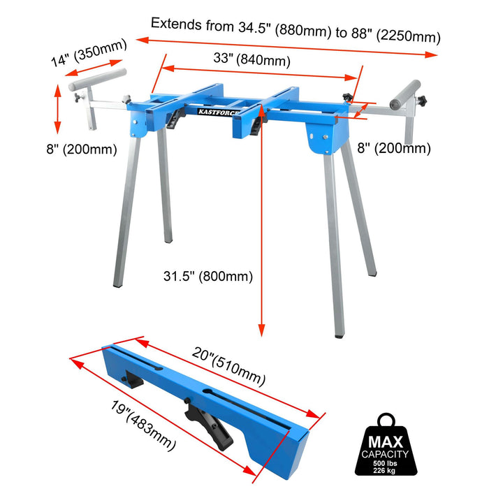 KASTFORCE KF3001 Miter Saw Stand 500 lbs /226kg Loading Capacity Heavy-Duty