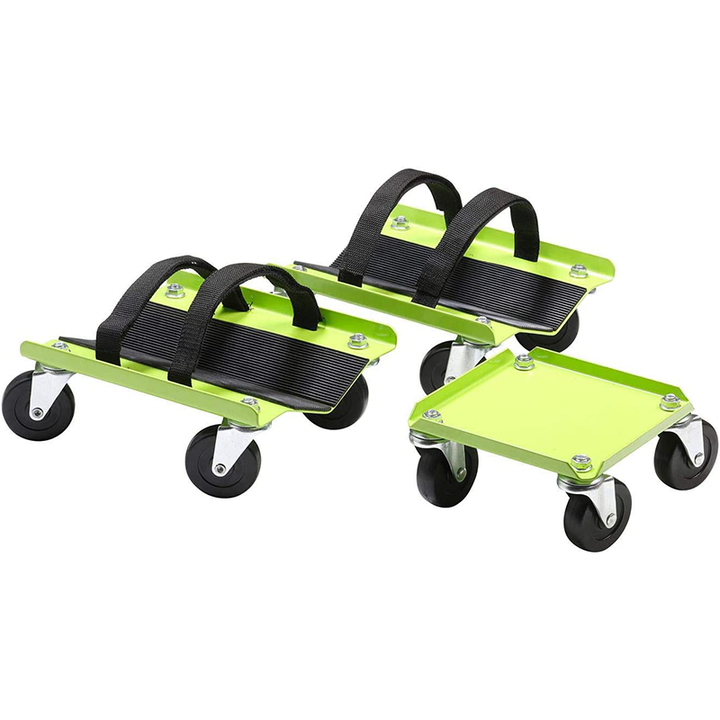KASTFORCE KF2014 Snowmobile Dolly Heavy Duty V-Slide with 2.5” PVC Swivel Casters and Rubber Pad Protecting Skis and 2 Pairs of Heavy Duty Straps Firmly Attaching on Skis