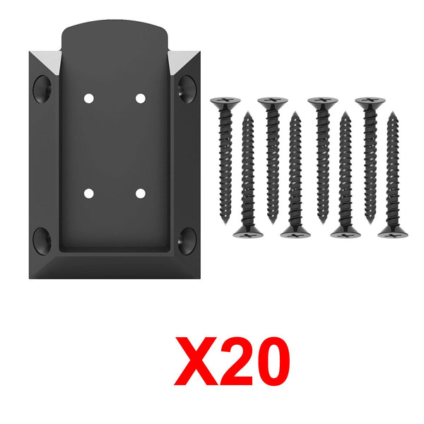 KASTFORCE KF4013 20pcs Deck Railing Connectors with 160pcs Rust-Free Screws for 2x4 (1.5“x3.5“) Railing Wood Post, Deck Railing Brackets Connectors, Available for different railing angles