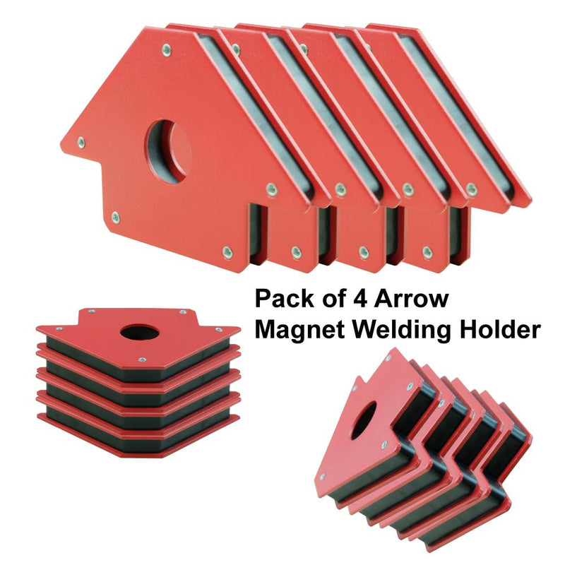 KASTFORCE KF4021 Pack of 4 Arrow Magnet Welding Holder 50 Lbs 4 Inch Magnet Welding Clamps 45, 90, 135 Degree Angle