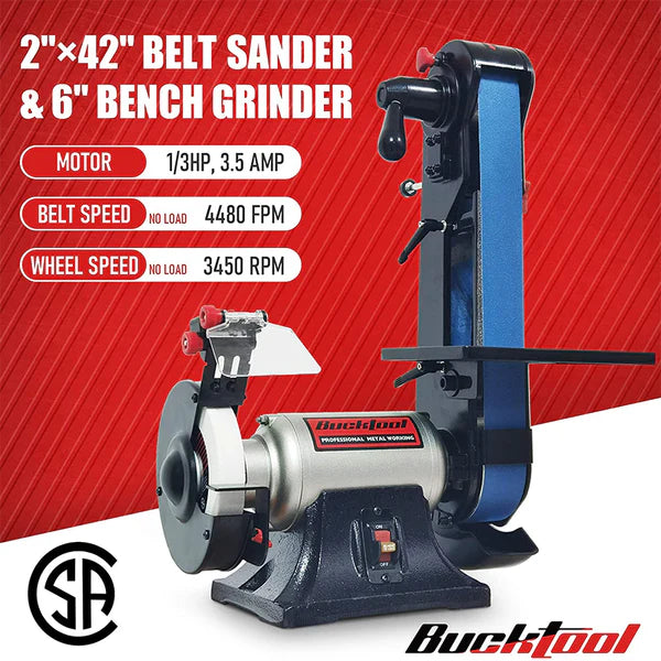 KF6103-BG2600 2" x 42" Belt Sander & 6" Bench Grinder Combo