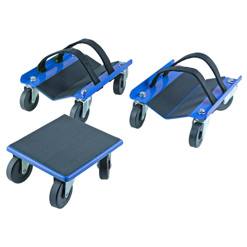 KASTFORCE KF2020 Snowmobile Dollies Full-Rubber-Pad-Protection Heavy Duty Dollies Carries up to 1500 lbs (682 kg) V-Slide with 2.5 Inch Swivel Casters 2 Pairs of Heavy Duty Straps