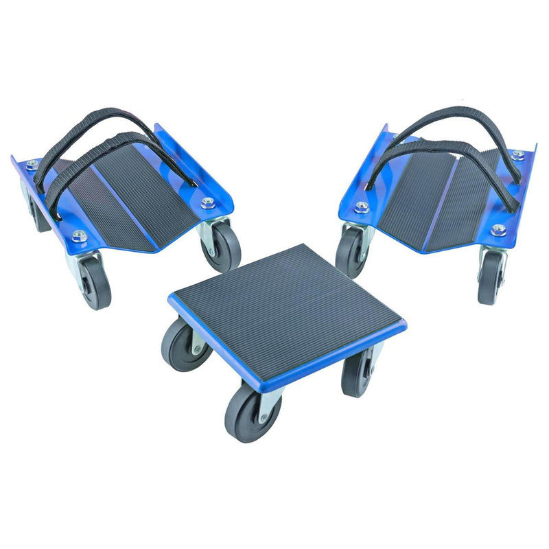 KASTFORCE KF2020 Snowmobile Dollies Full-Rubber-Pad-Protection Heavy Duty Dollies Carries up to 1500 lbs (682 kg) V-Slide with 2.5 Inch Swivel Casters 2 Pairs of Heavy Duty Straps