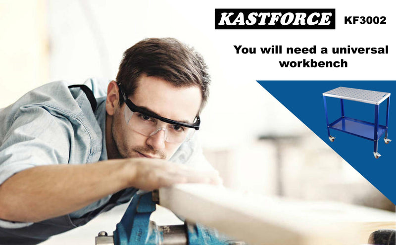 KASTFORCE KF3017 Portable Welding Table Welding Cart Universal Work Table with 5/8" /16mm Holes on Top