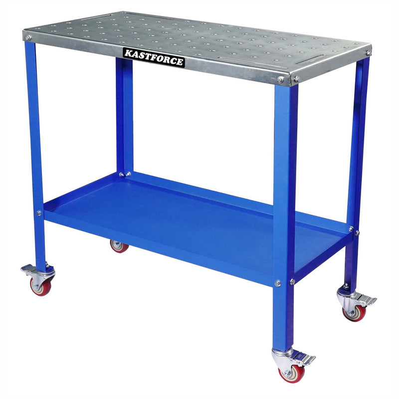 KASTFORCE KF3017 Portable Welding Table Welding Cart Universal Work Table with 5/8" /16mm Holes on Top