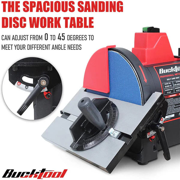 BUCKTOOL Bench Belt Sander for Metal 4x36 in. & 8 in. Disc Sander BD4802