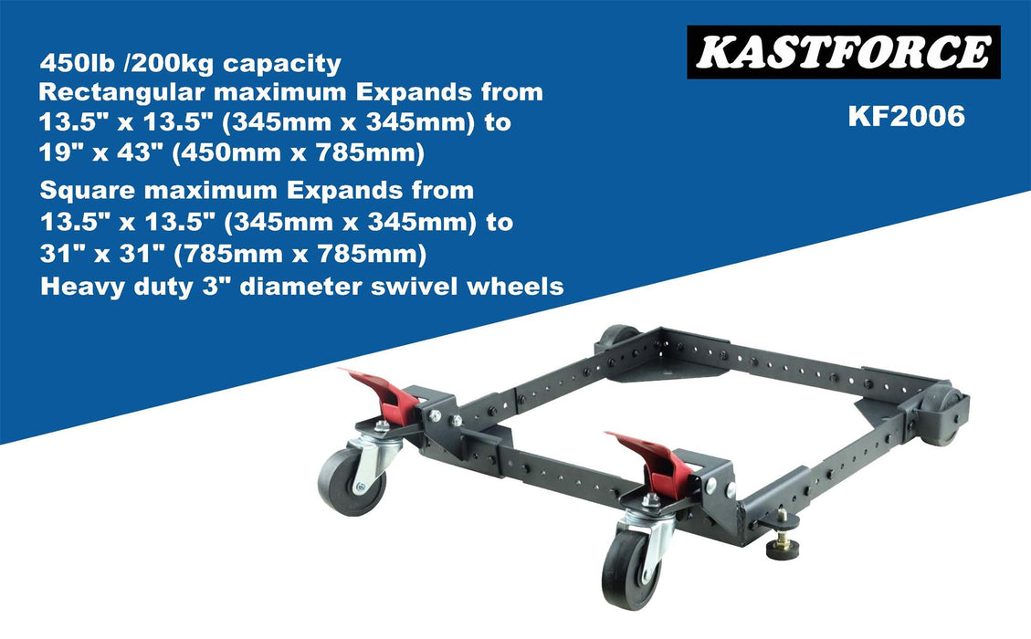KASTFORCE KF2006 Universal Mobile Base up to 450lbs /200kg Loading Capacity Making Your Larger Tools and Machines Mobile in Workshop