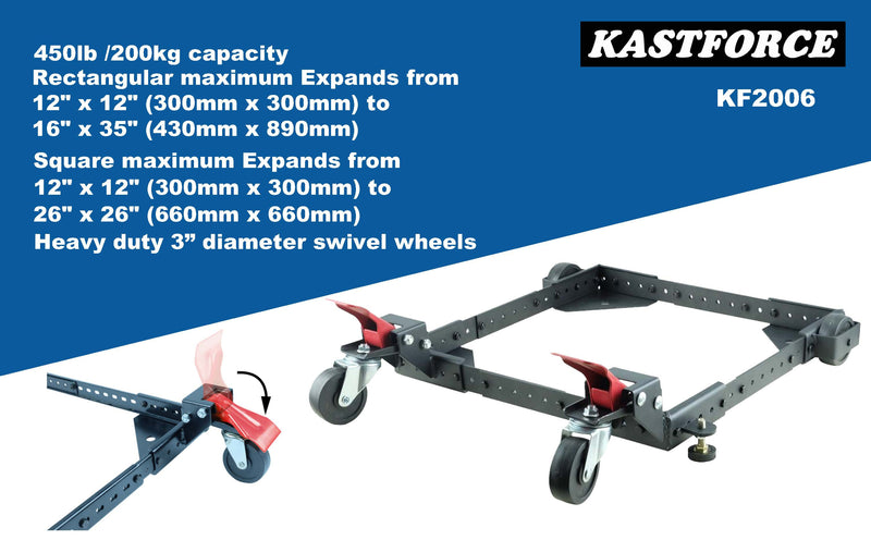 KASTFORCE KF2006 Universal Mobile Base up to 450lbs /200kg Loading Capacity Making Your Larger Tools and Machines Mobile in Workshop