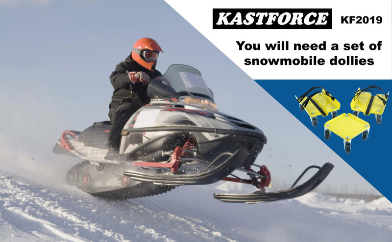 KASTFORCE KF2019 Snowmobile Dolly Set Max Supporting up to 1500Lbs with Heavy Duty Straps 2 Inch Swivel Casters