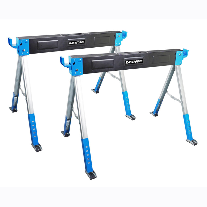 Kastforce KF3018 Folding Sawhorse Heavy Duty Adjustable Height Sawhorse Pair with Adjustable Legs 2 Pack