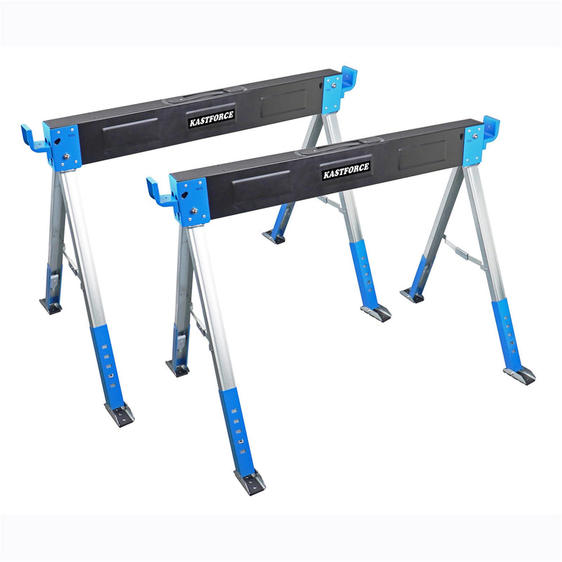 Kastforce KF3018 Folding Sawhorse Heavy Duty Adjustable Height Sawhorse Pair with Adjustable Legs 2 Pack