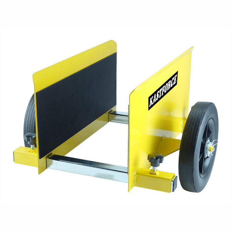 KASTFORCE KF4005 Panel Dolly, Full-Rubber-Pad-Protecting, 600 Lbs Capacity, Drywall Mover with 8" Non-Flat Wheels, Adjustable Clamp Panel Cart, Wood Mover, Fence Mover, Door Dolly