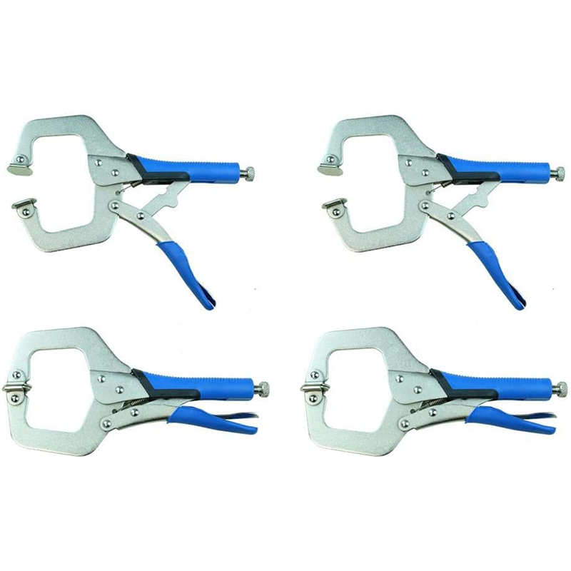 KASTFORCE KF4022 Kit of 4 Adjustable Face Clamp 11 Inch Long 3 Inch Clamping Capacity C Style