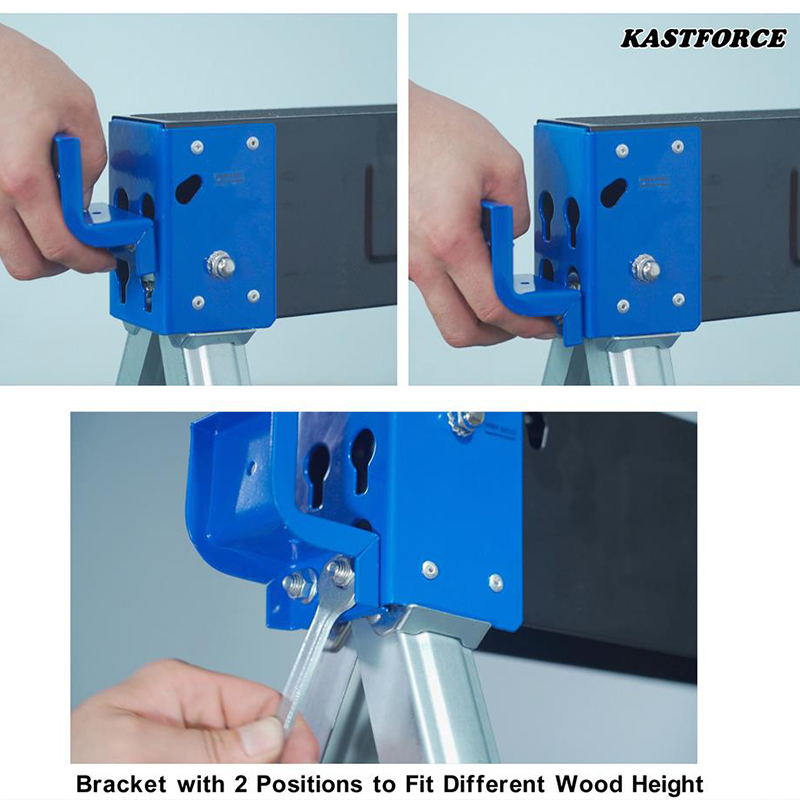 KASTFORCE KF3005 Folding Sawhorse (2-Pack of KF3003) 2200 lb /1000kg capacity Heavy Duty Jobsite Table Stand