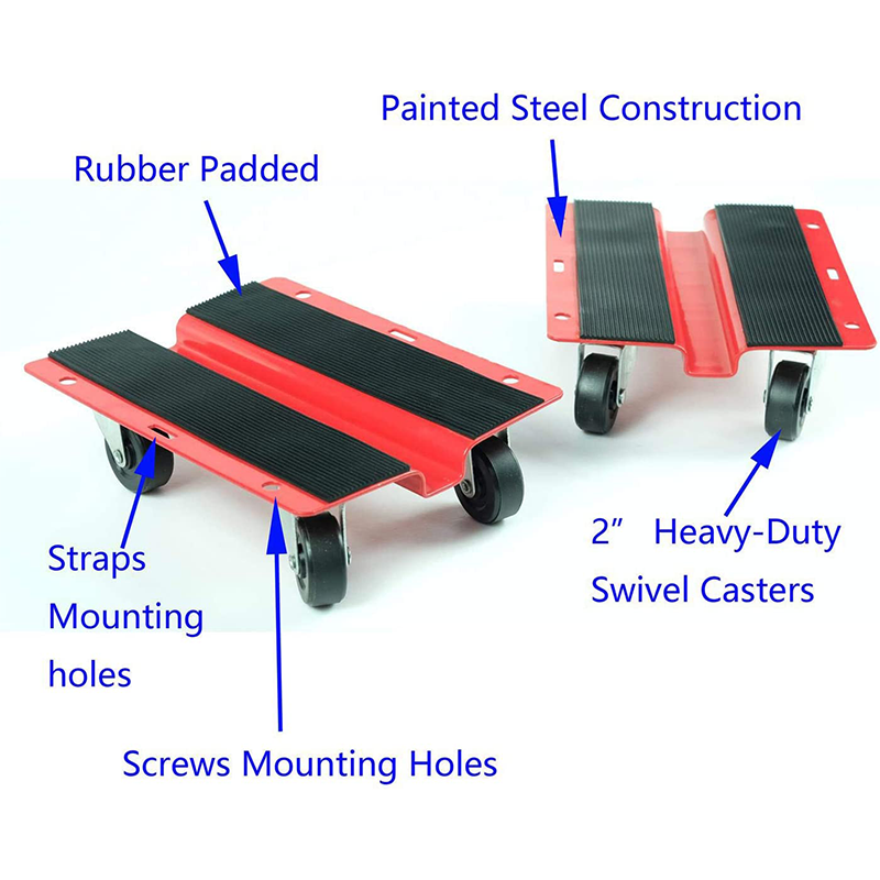 KASTFORCE KF2018 Utility Dolly Kit of Pair 8 inch x 10 inch Steel Dollies Snowmobile
